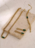 Emerald Green Luxury Necklace with Bracelet and Earrings