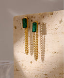 Emerald Green Luxury Necklace with Bracelet and Earrings