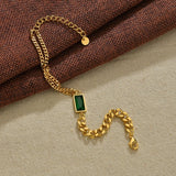 Emerald Green Luxury Necklace with Bracelet and Earrings