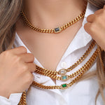 High Quality 18K Gold Plated Cuban Chain Necklace & Bracelet