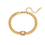 High Quality 18K Gold Plated Cuban Chain Necklace & Bracelet