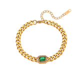 High Quality 18K Gold Plated Cuban Chain Necklace & Bracelet