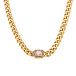 High Quality 18K Gold Plated Cuban Chain Necklace & Bracelet