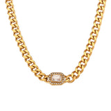 High Quality 18K Gold Plated Cuban Chain Necklace & Bracelet