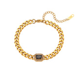 High Quality 18K Gold Plated Cuban Chain Necklace & Bracelet