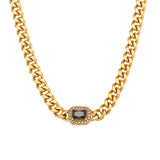 High Quality 18K Gold Plated Cuban Chain Necklace & Bracelet