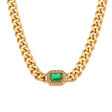 High Quality 18K Gold Plated Cuban Chain Necklace & Bracelet