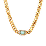 High Quality 18K Gold Plated Cuban Chain Necklace & Bracelet