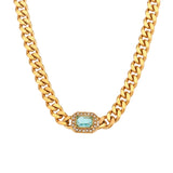 High Quality 18K Gold Plated Cuban Chain Necklace & Bracelet