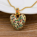 Luxury Gold Gem Stones Studded A-Z Classy Pendant with Chain 18K Gold Plated