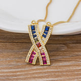 Rainbow Gemstones Pendants with 18k Gold Vermeil chain