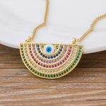 Rainbow Gemstones Pendants with 18k Gold Vermeil chain