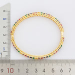 Rainbow Gemstones Bangle Branded Style Luxury 18k Gold Plated