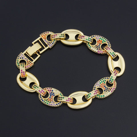 High Society Luxury Gems Bracelets/Wristband 18K Gold Plated