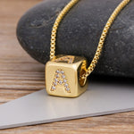 Classy Gold Dice with CZ diamond Name Intials