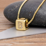 Classy Gold Dice with CZ diamond Name Intials