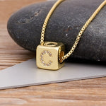 Classy Gold Dice with CZ diamond Name Intials