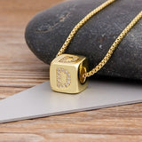 Classy Gold Dice with CZ diamond Name Intials