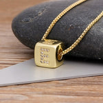 Classy Gold Dice with CZ diamond Name Intials