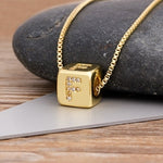 Classy Gold Dice with CZ diamond Name Intials