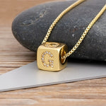 Classy Gold Dice with CZ diamond Name Intials