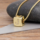 Classy Gold Dice with CZ diamond Name Intials