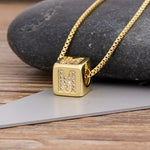 Classy Gold Dice with CZ diamond Name Intials