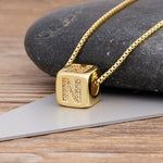 Classy Gold Dice with CZ diamond Name Intials