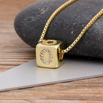 Classy Gold Dice with CZ diamond Name Intials