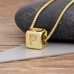 Classy Gold Dice with CZ diamond Name Intials