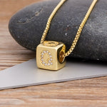 Classy Gold Dice with CZ diamond Name Intials