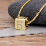 Classy Gold Dice with CZ diamond Name Intials