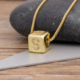 Classy Gold Dice with CZ diamond Name Intials