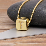 Classy Gold Dice with CZ diamond Name Intials