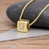 Classy Gold Dice with CZ diamond Name Intials