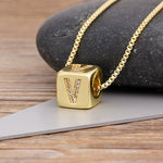 Classy Gold Dice with CZ diamond Name Intials