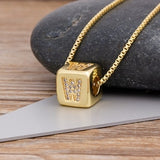 Classy Gold Dice with CZ diamond Name Intials