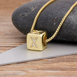 Classy Gold Dice with CZ diamond Name Intials