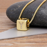 Classy Gold Dice with CZ diamond Name Intials