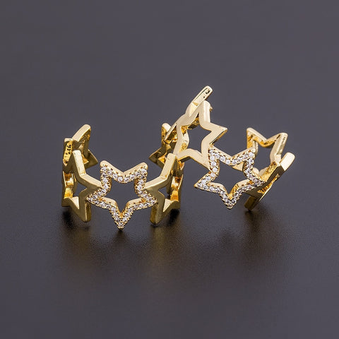 Rich Dazzling Stars Studded 18K solid vermeil Ring Adjustable