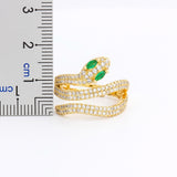 Rainbow Gemstones Multilayer Snake 18K Vermeil Rings