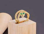 Rainbow Gemstones Multilayer Snake 18K Vermeil Rings