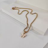 New Rich Look Butterfly Choker Pendant with Twisted Rope Chain 18K Gold Plated