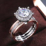 Precious Two Tone Big Round CZ Diamond Ring