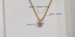 New Rich Look Butterfly Choker Pendant with Twisted Rope Chain 18K Gold Plated