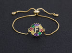 Rainbow Gemstones Bracelets with Gold Chain 18k Gold Plated