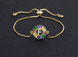 Rainbow Gemstones Bracelets with Gold Chain 18k Gold Plated