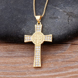 Precious Trending Crystal Cross Pendant with Gold Chain 18k Gold Plated "6 Styles"