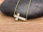 Precious Trending Crystal Cross Pendant with Gold Chain 18k Gold Plated "6 Styles"