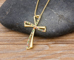 Precious Trending Crystal Cross Pendant with Gold Chain 18k Gold Plated "6 Styles"